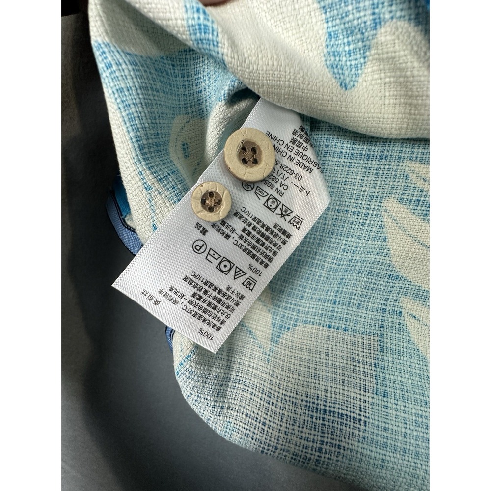 Tommy Bahama Shirt Mens XXL Blue New Silk Tropical Floral Monstera Button Front - Picture 5 of 8